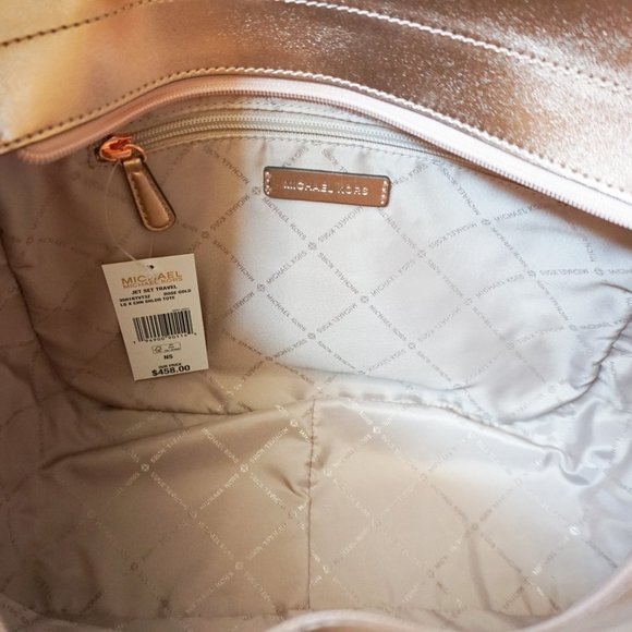 Michael Kors Jet Set Travel Large Chain Shoulder Tote Bag MK Rose Gold - Picture 8 of 13